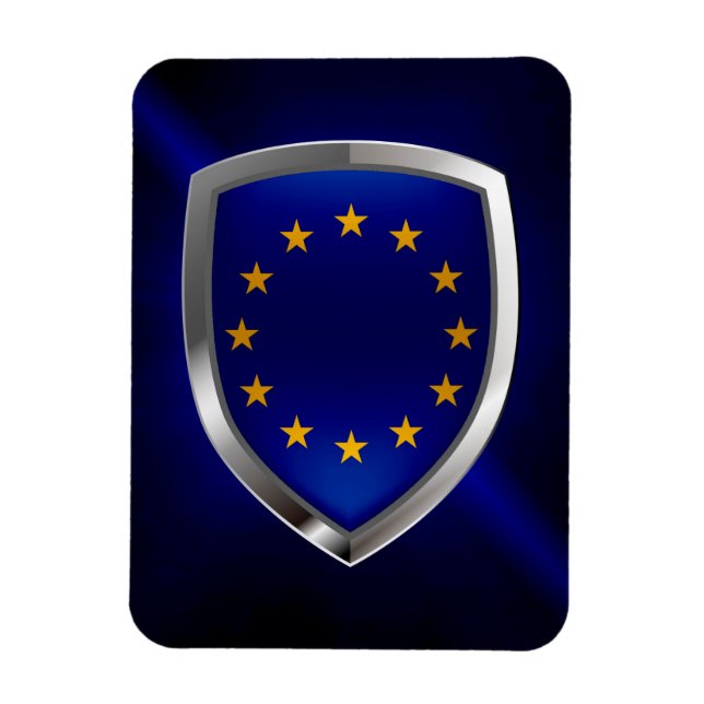 Imán Emblema metálico de la Unión Europea (Vertical)