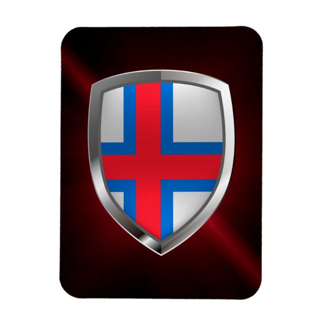 Imán Emblema metálico de las Islas Feroe (Vertical)