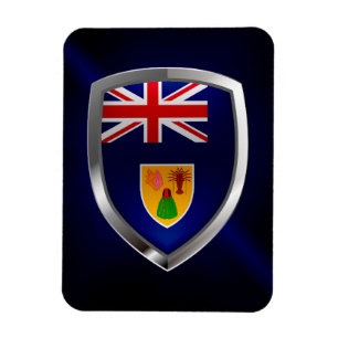 Imán Emblema metálico de las Islas Turcas y Caicos