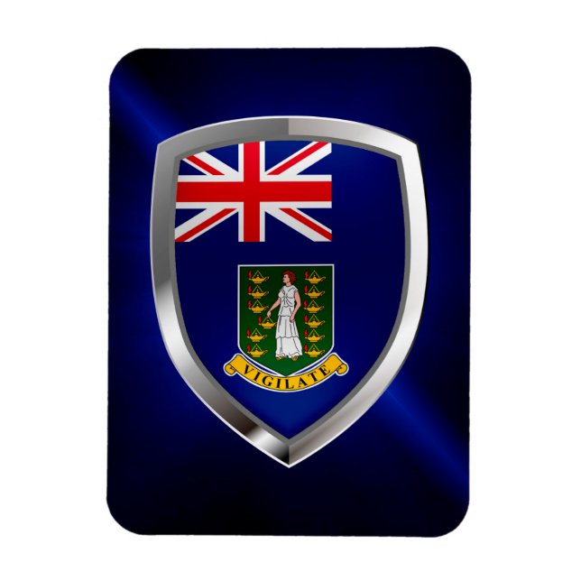 Imán Emblema metálico de las Islas Vírgenes Británicas (Vertical)