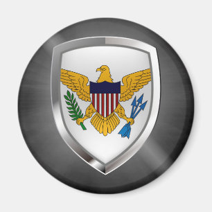 Imán Emblema metálico de las Islas Vírgenes de Estados 