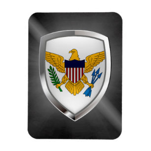 Imán Emblema metálico de las Islas Vírgenes de Estados