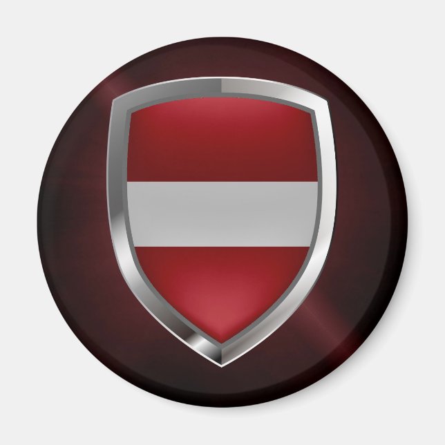 Imán Emblema metálico de Letonia (Frente)