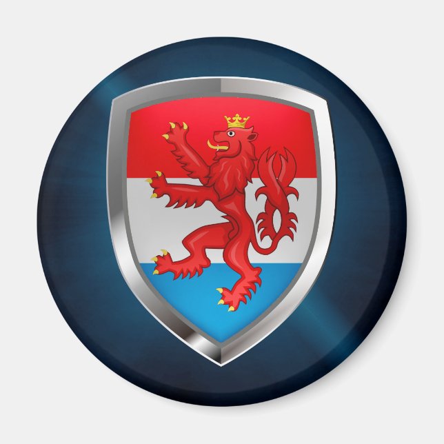 Imán Emblema metálico de Luxemburgo (Frente)