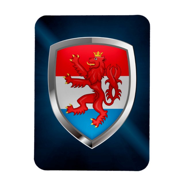 Imán Emblema metálico de Luxemburgo (Vertical)