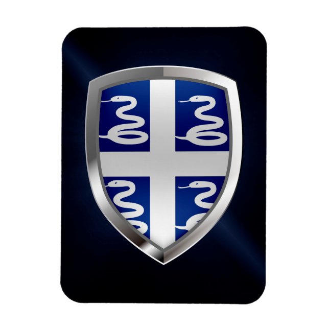 Imán Emblema metálico de Martinica (Vertical)
