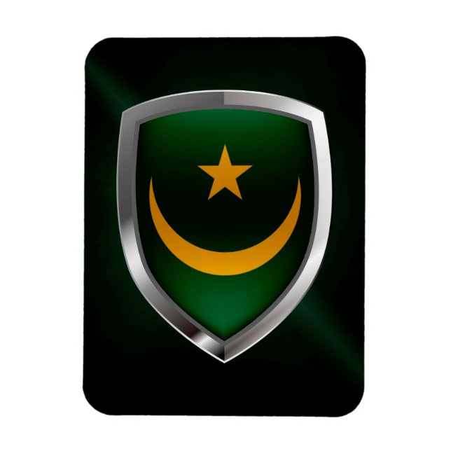 Imán Emblema metálico de Mauritania (Vertical)