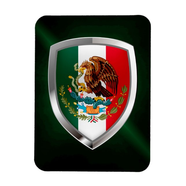 Imán Emblema metálico de México (Vertical)