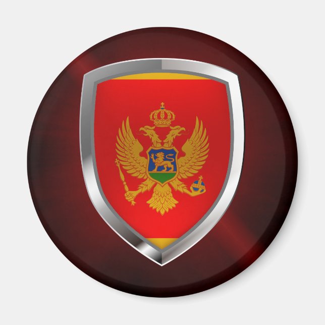 Imán Emblema metálico de Montenegro (Frente)