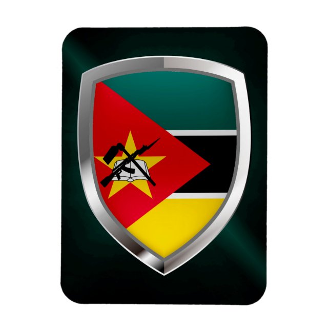 Imán Emblema metálico de Mozambique (Vertical)