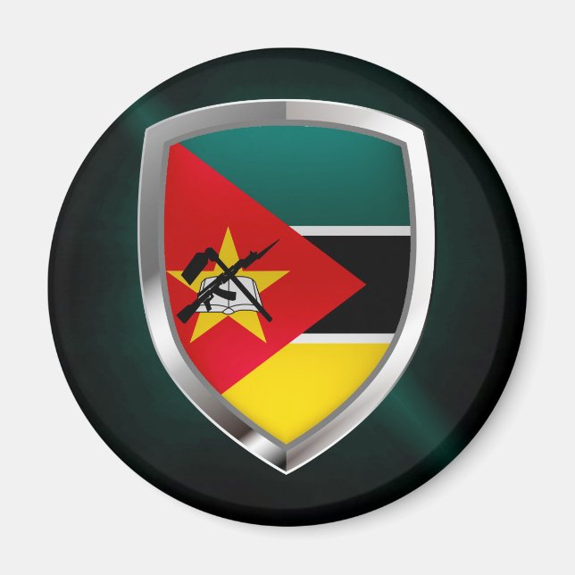 Imán Emblema metálico de Mozambique (Frente)