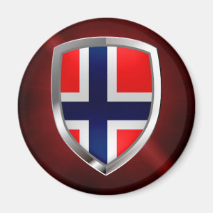 Imán Emblema metálico de Noruega