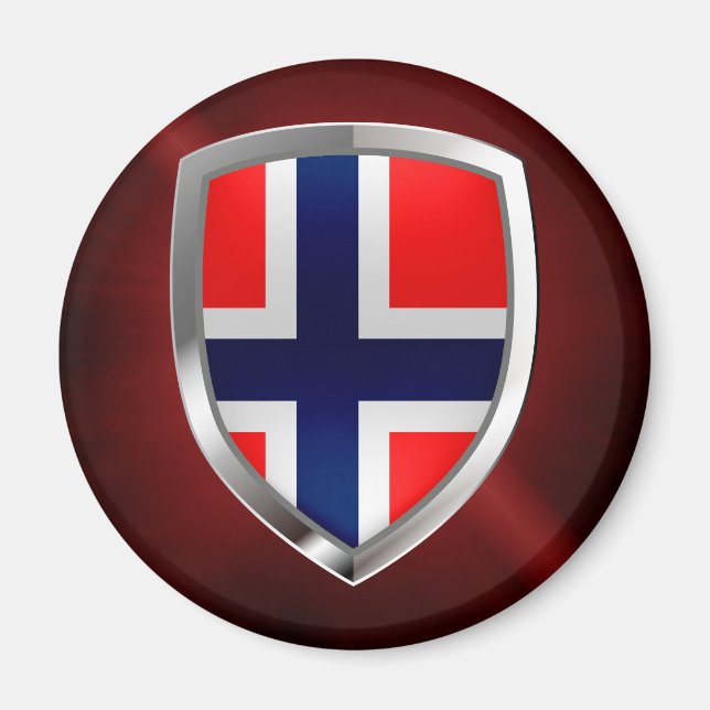 Imán Emblema metálico de Noruega (Frente)
