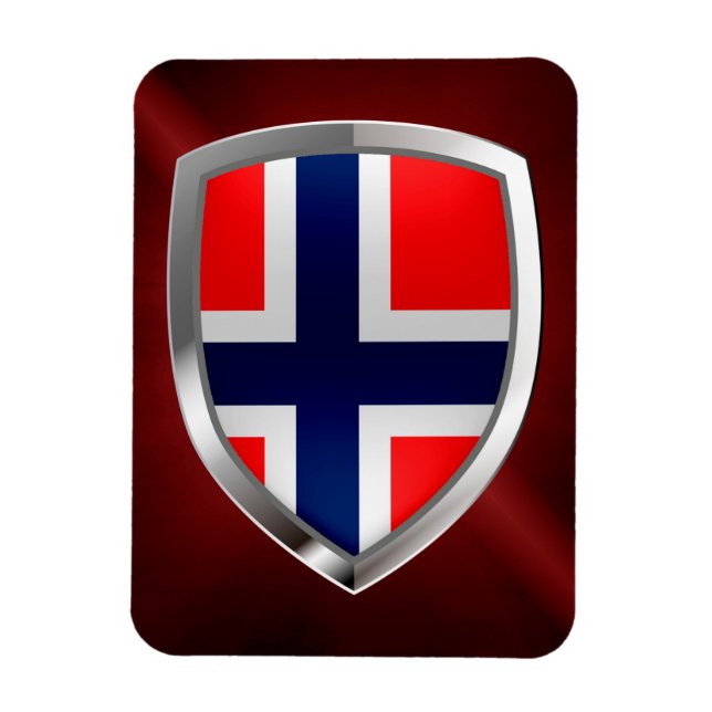 Imán Emblema metálico de Noruega (Vertical)