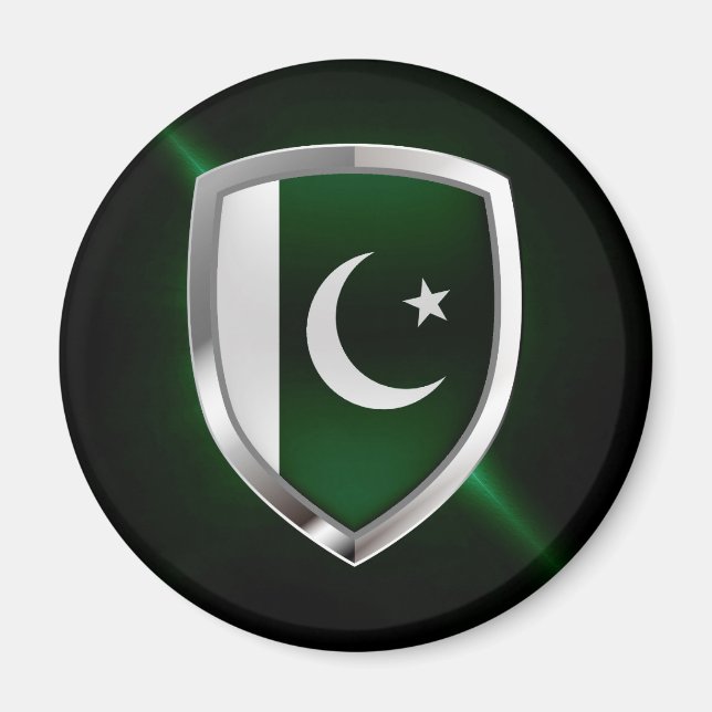 Imán Emblema metálico de Pakistán (Frente)