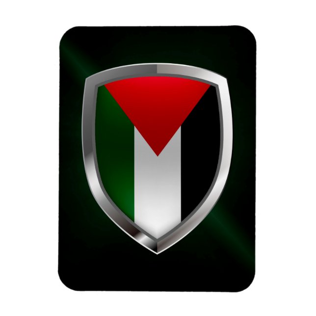 Imán Emblema metálico de Palestina (Vertical)