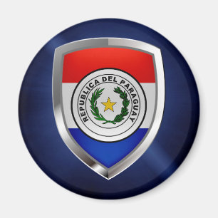 Imán Emblema metálico de Paraguay