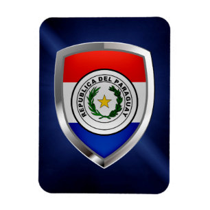 Imán Emblema metálico de Paraguay