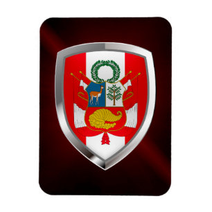 Imán Emblema metálico de Perú
