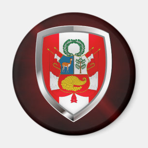 Imán Emblema metálico de Perú