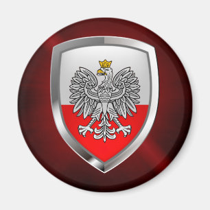 Imán Emblema metálico de Polonia