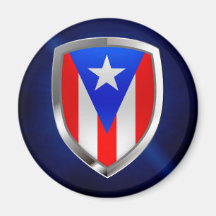 Imán Emblema metálico de Puerto Rico