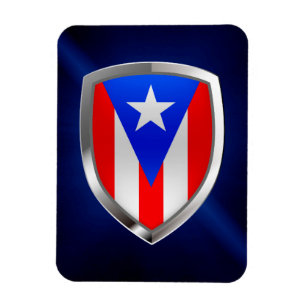 Imán Emblema metálico de Puerto Rico