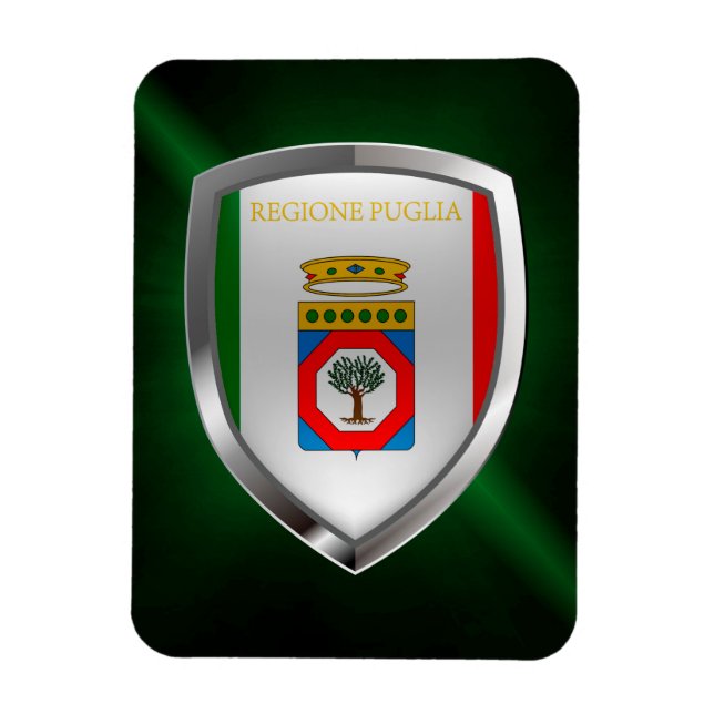Imán Emblema metálico de Puglia (Vertical)