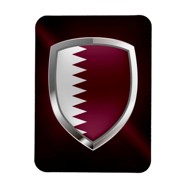 Imán Emblema metálico de Qatar (Vertical)