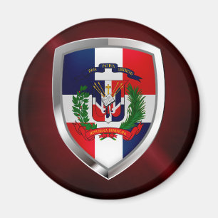 Imán Emblema metálico de República Dominicana