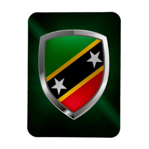 Imán Emblema metálico de Saint Kitts y Nevis