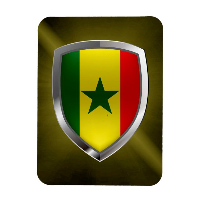 Imán Emblema metálico de Senegal (Vertical)