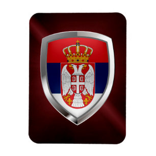 Imán Emblema metálico de Serbia