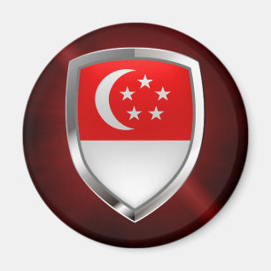 Imán Emblema metálico de Singapur