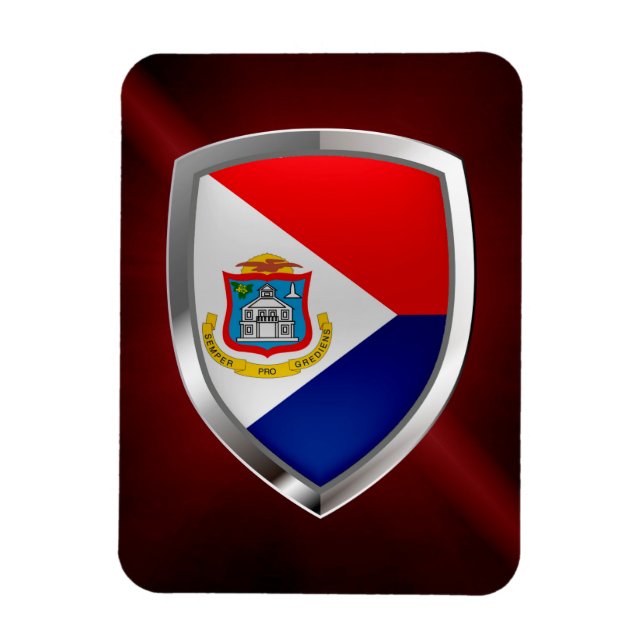 Imán Emblema metálico de Sint Maarten (Vertical)