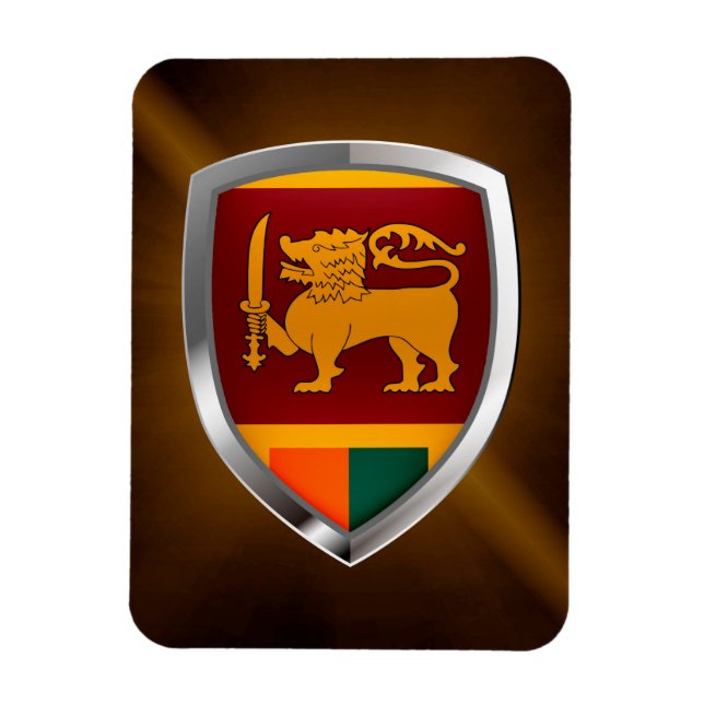Imán Emblema metálico de Sri Lanka (Vertical)