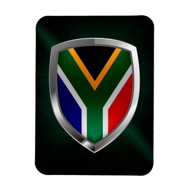 Imán Emblema metálico de Sudáfrica (Vertical)