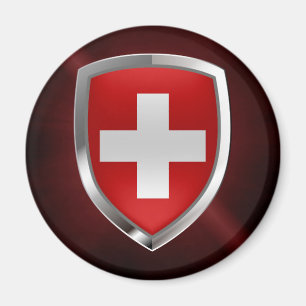 Imán Emblema metálico de Suiza