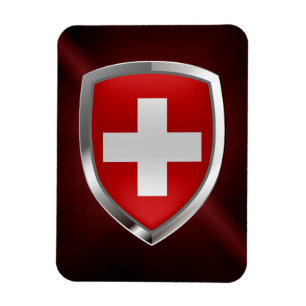 Imán Emblema metálico de Suiza