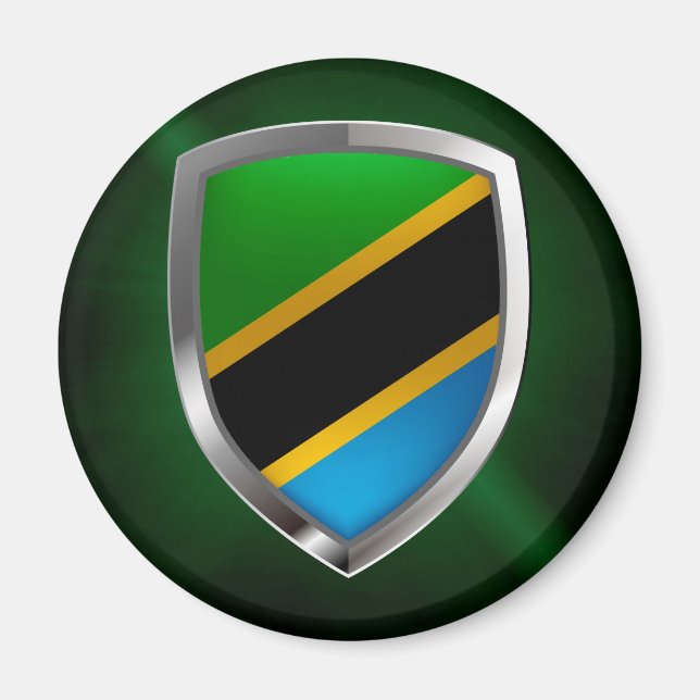 Imán Emblema metálico de Tanzania (Frente)