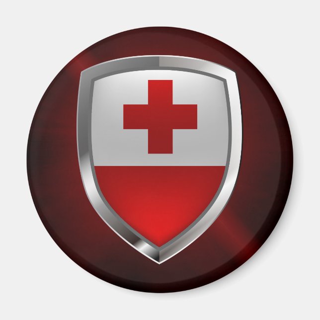 Imán Emblema metálico de Tonga (Frente)