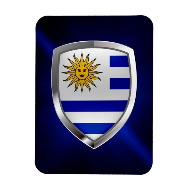 Imán Emblema metálico de Uruguay (Vertical)