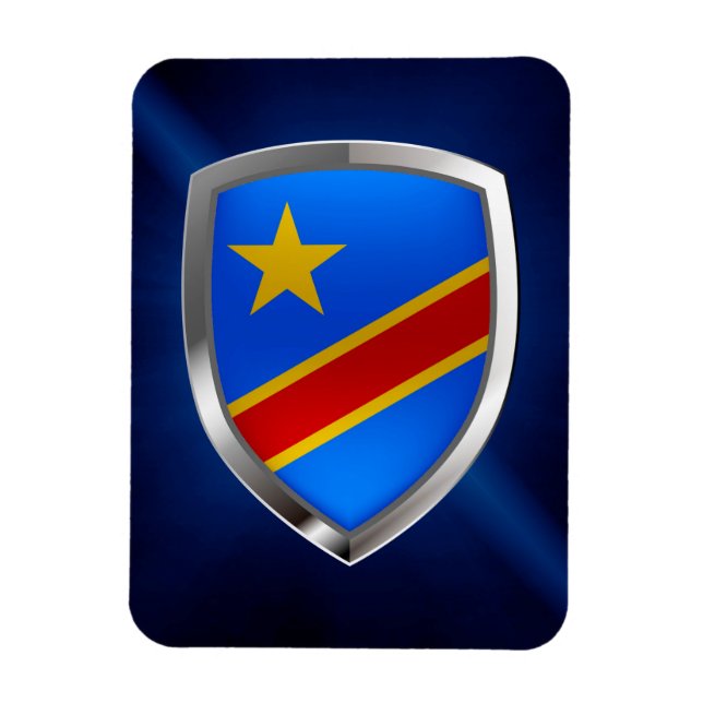 Imán Emblema metálico del Congo (Vertical)