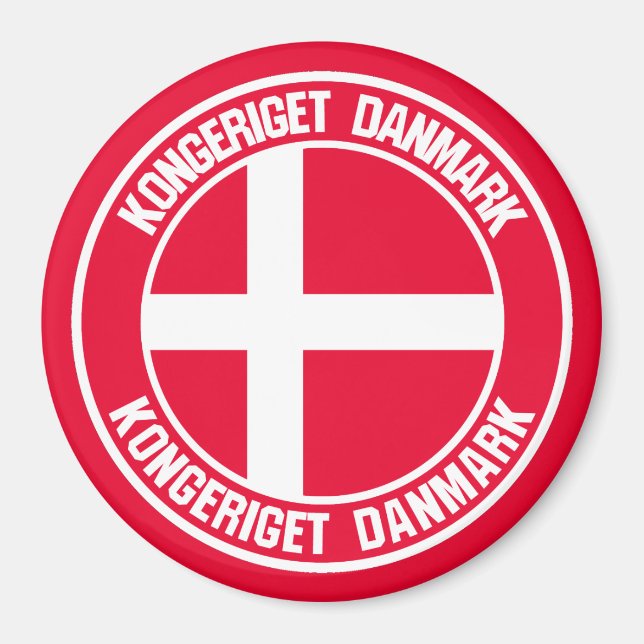 Imán Emblema redondeado de Dinamarca (Frente)