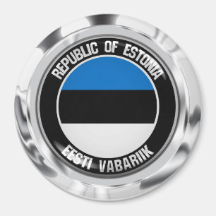 Imán Emblema redondeado de Estonia