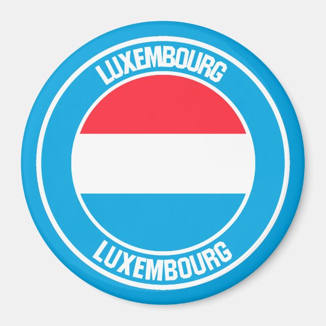 Imán Emblema redondeado de Luxemburgo (Frente)