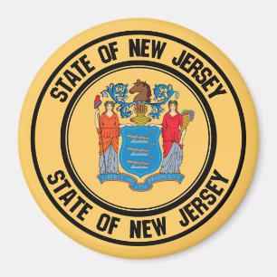 Imán Emblema redondeado de Nueva Jersey