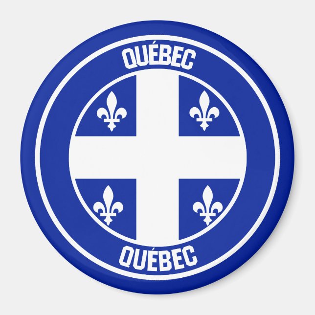 Imán Emblema redondeado de Quebec (Frente)