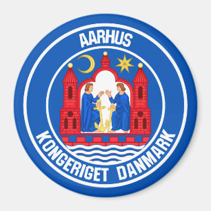 Imán Emblema redondo de Aarhus