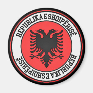Imán Emblema redondo de Albania